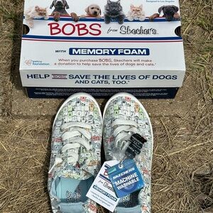 Bob’s by Skechers, memory foam dog sneakers/slip on’s